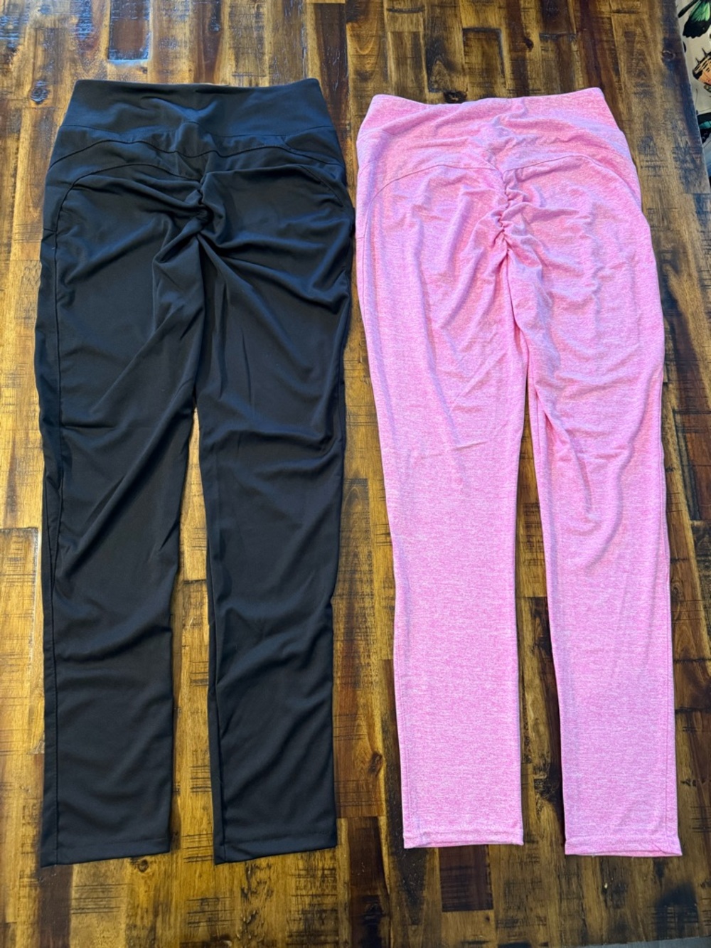 BUNDLE 2 pairs scrunch butt athletic leggings. women's sz s black/pink fitness - Picture 3 of 7